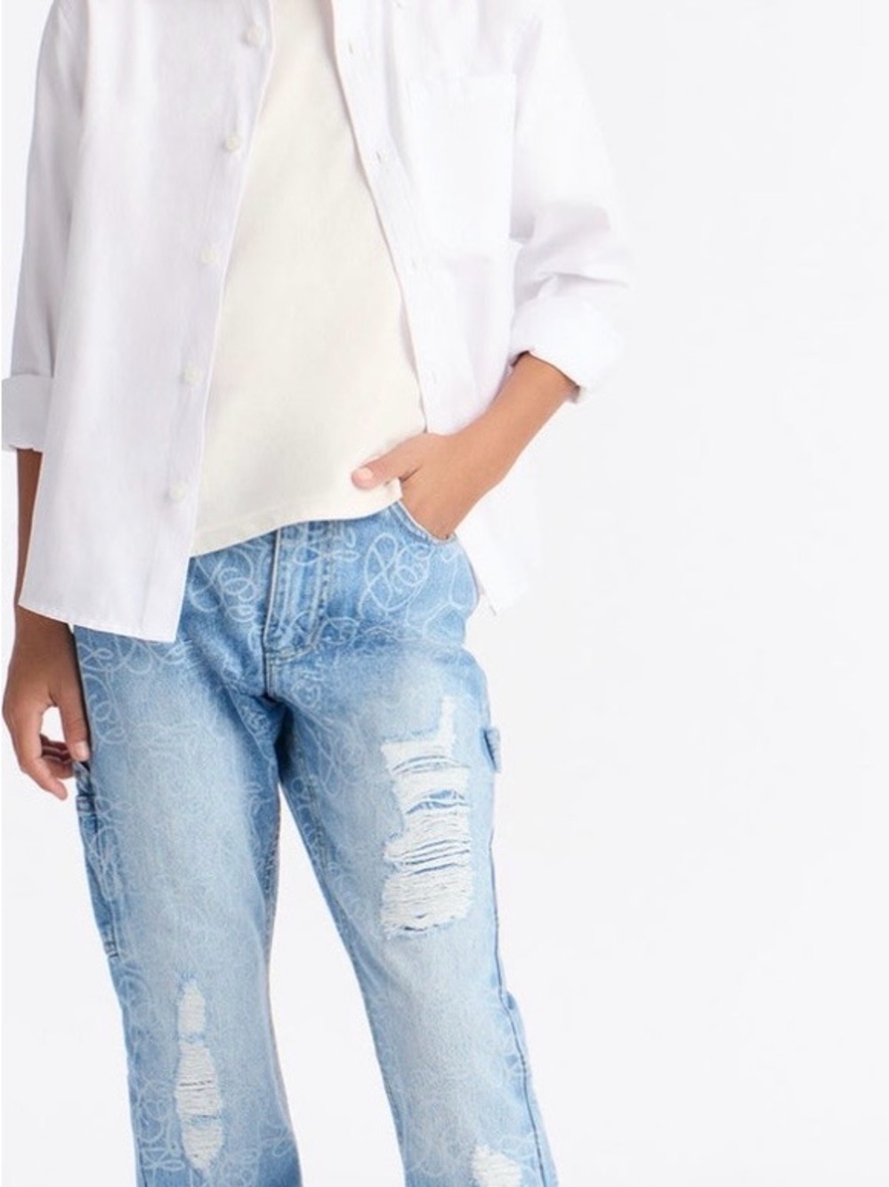 Light Blue Distressed kid’ Jeans